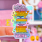 Waterproof Sticker - Rainbow Book Stack
