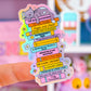 Waterproof Sticker - Rainbow Book Stack