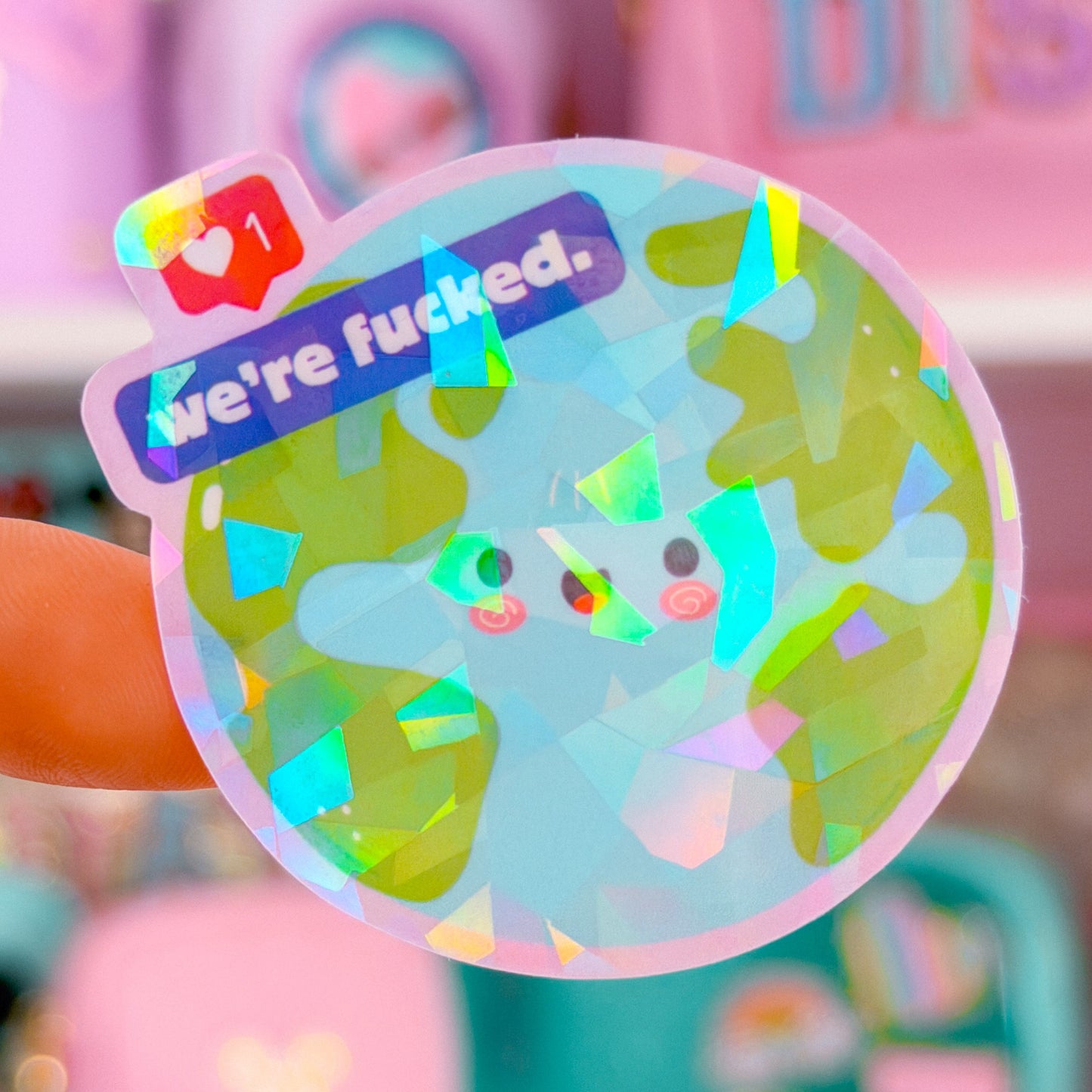 Waterproof Sticker - We're F*cked WORLD
