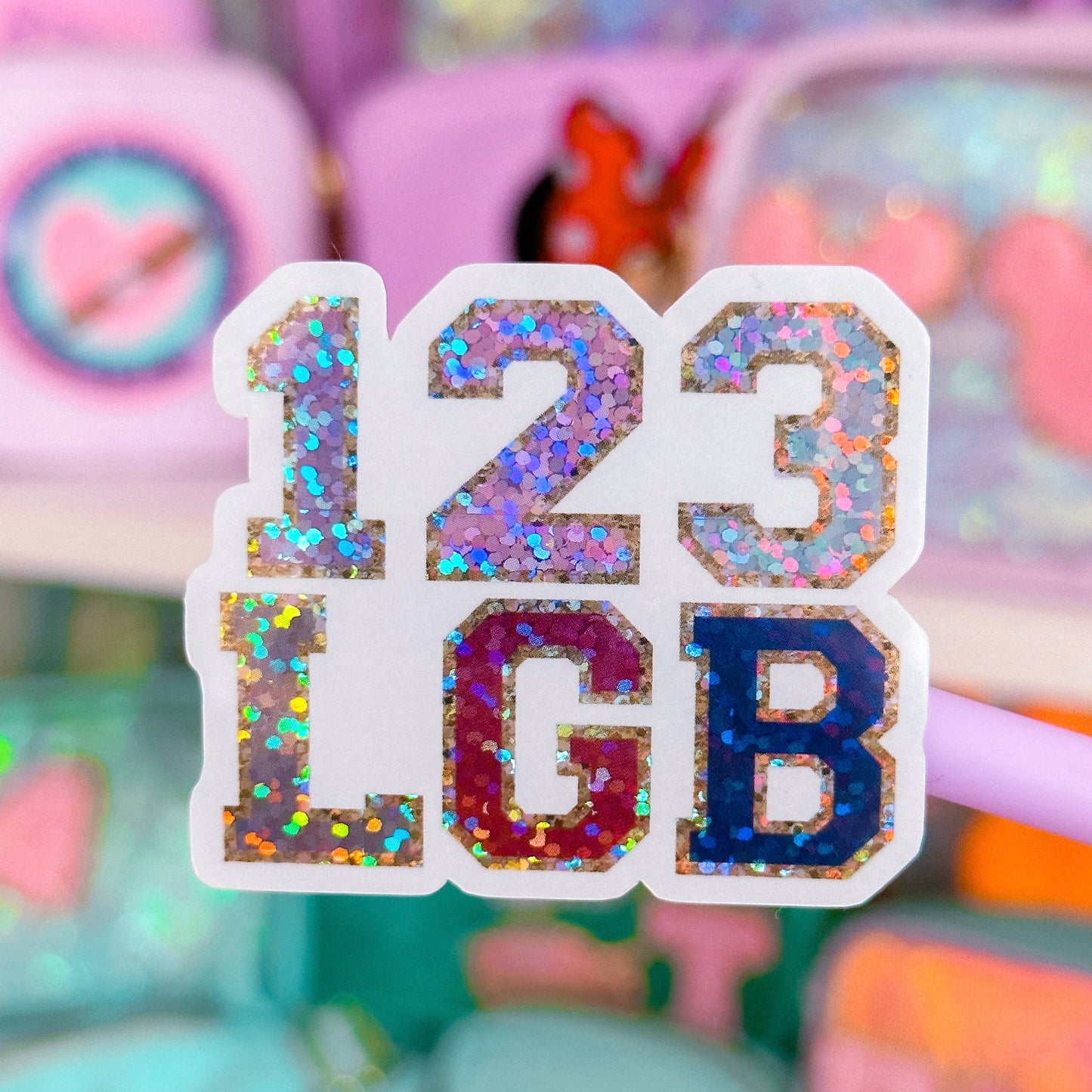 *DOLLAR DEALS* Waterproof Sticker - Varsity Letters 1,2,3