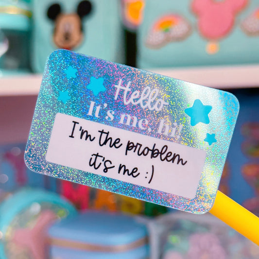 *DOLLAR DEALS* Waterproof Sticker - Hello Nametag (Blue)