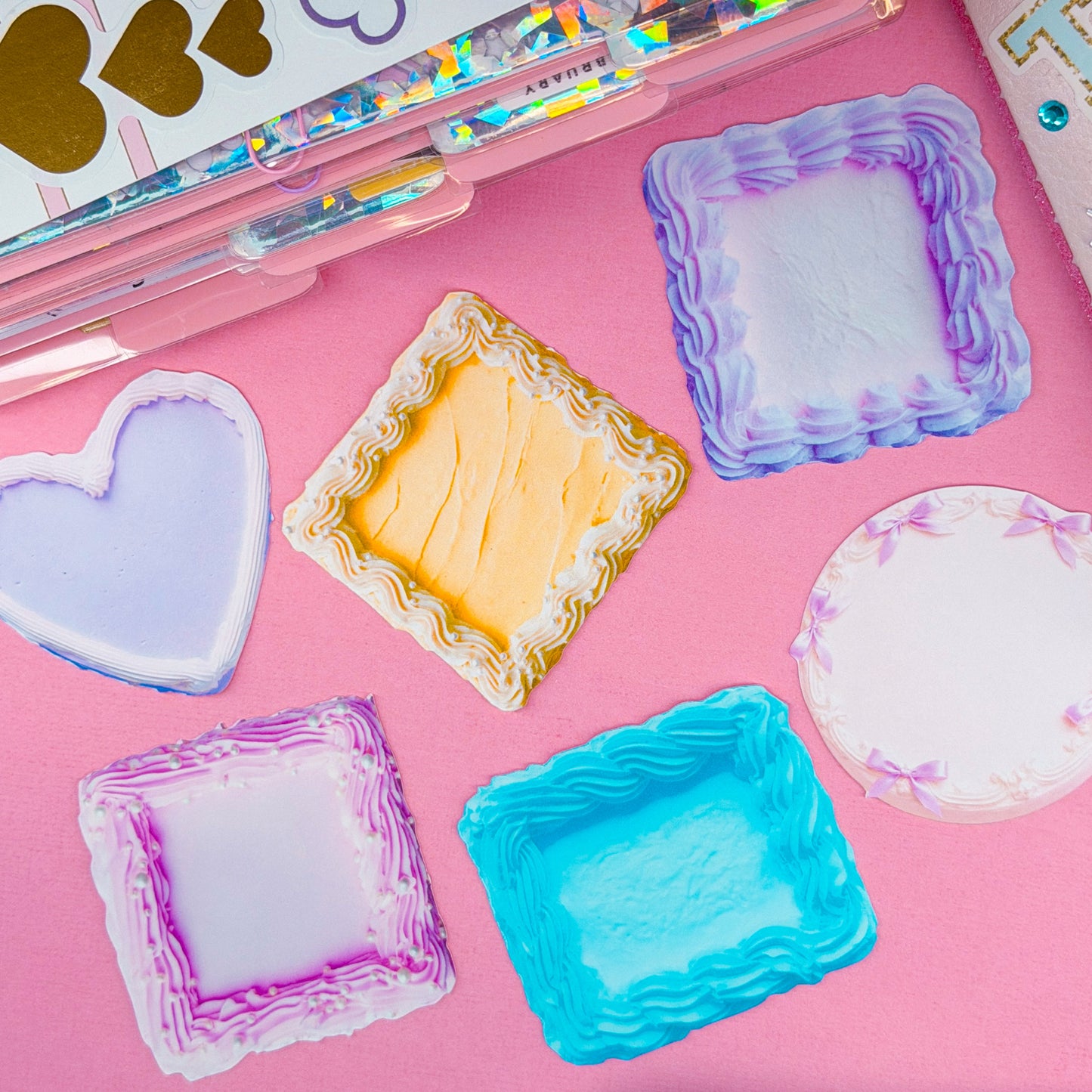 Journaling Paper Sticker -  Pastel Rainbow Cakes