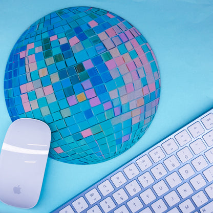 Mousepad + Coaster - Blue Disco Ball