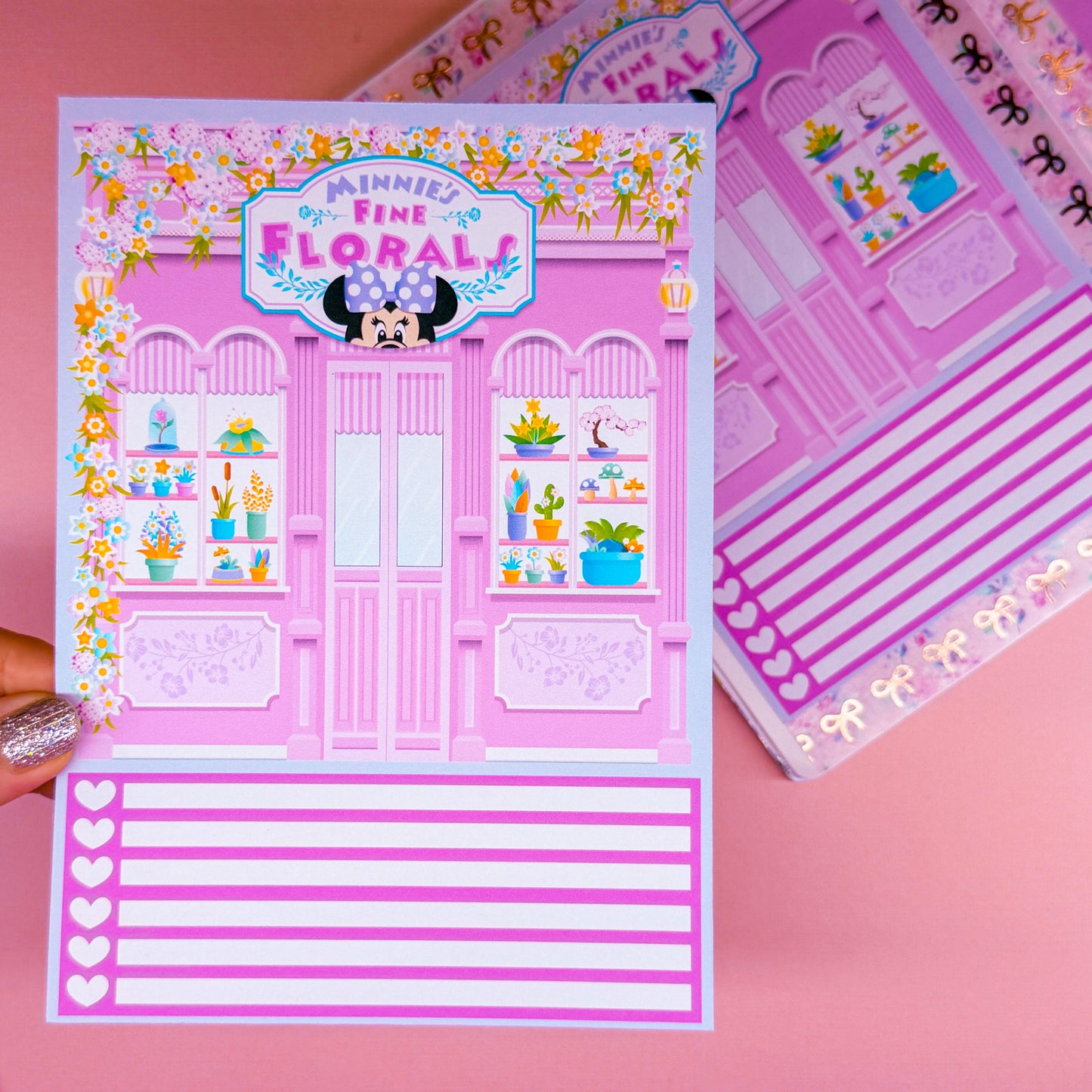 5x7 Full Page Sticker - 2026 February Calendar & Storefront (Minnie's Flowers)