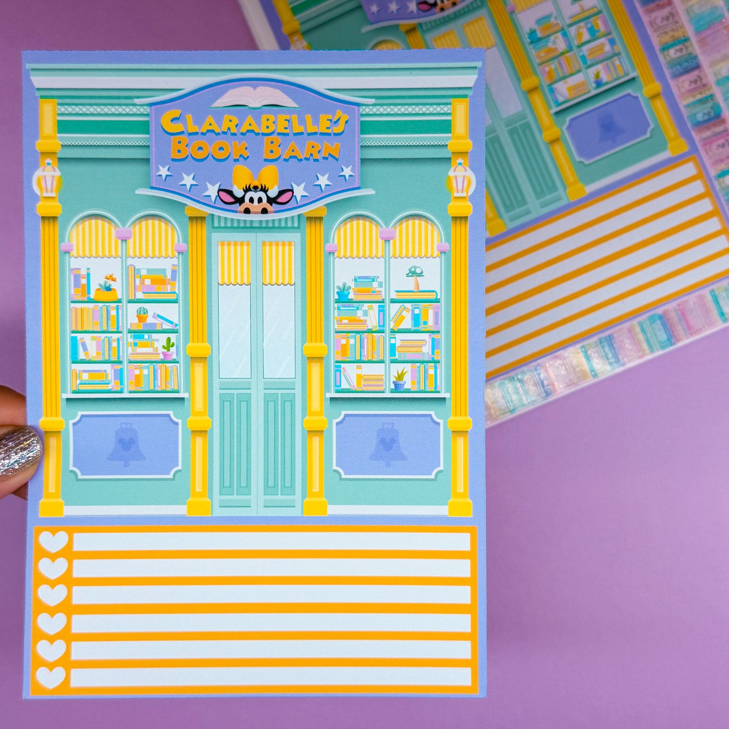 5x7 Full Page Sticker - 2026 March Calendar & Storefront (Clarabelle's Book Barn)
