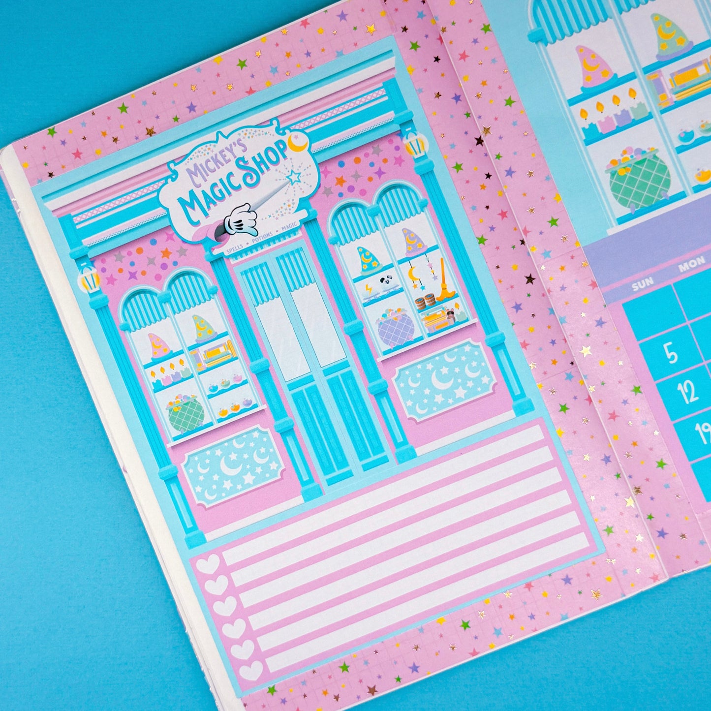 5x7 Full Page Sticker - 2026 July Calendar & Storefront (Mickey's Magic)