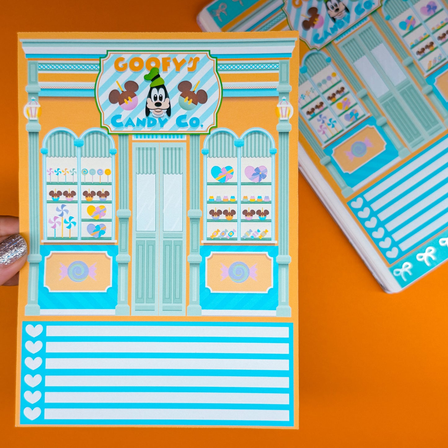 5x7 Full Page Sticker - 2026 August Calendar & Storefront (Goofy's Candy)