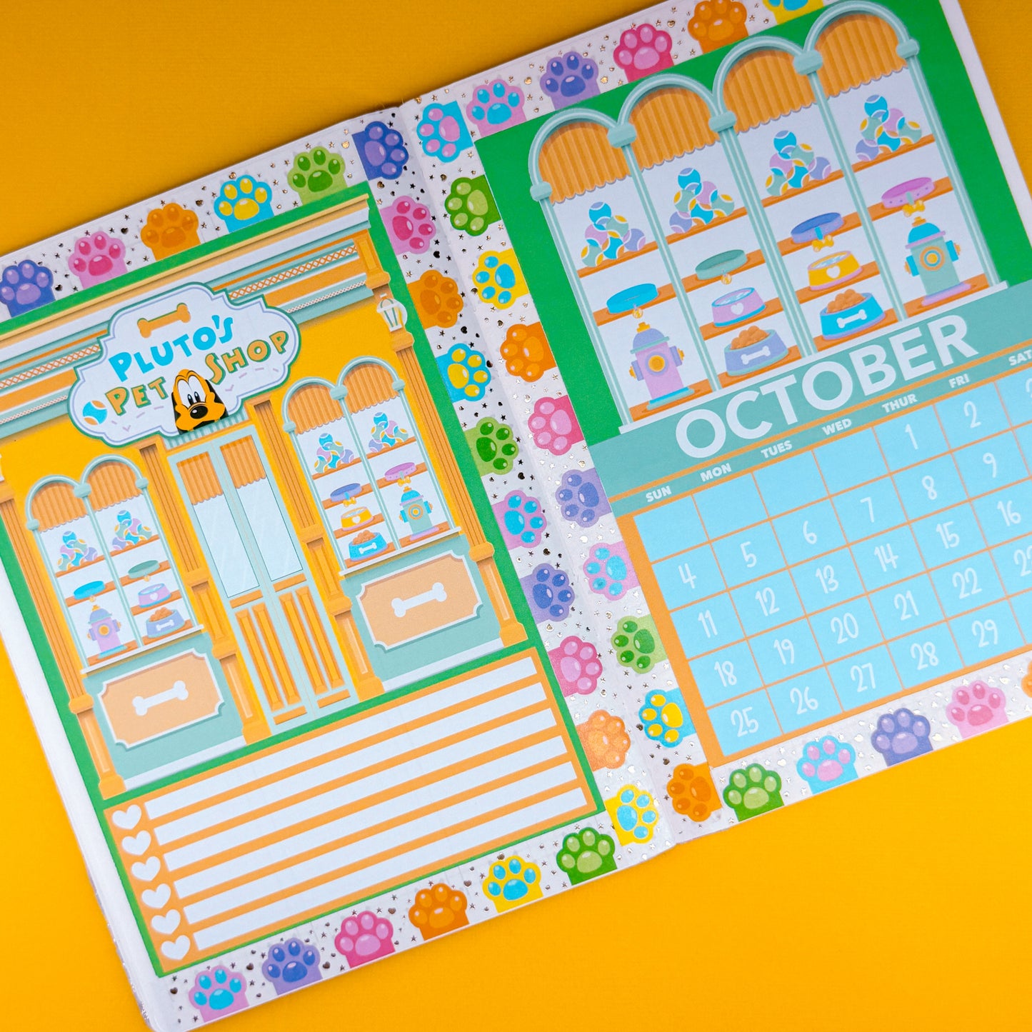 5x7 Full Page Sticker - 2026 October Calendar & Storefront (Pluto's Pets)
