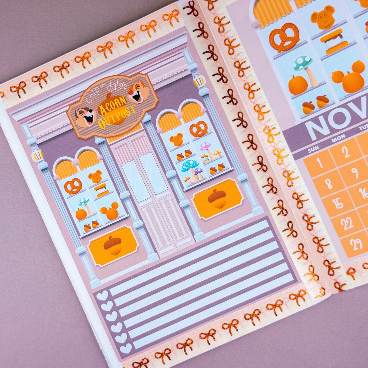 5x7 Full Page Sticker - 2026 November Calendar & Storefront (Acorn Outpost)