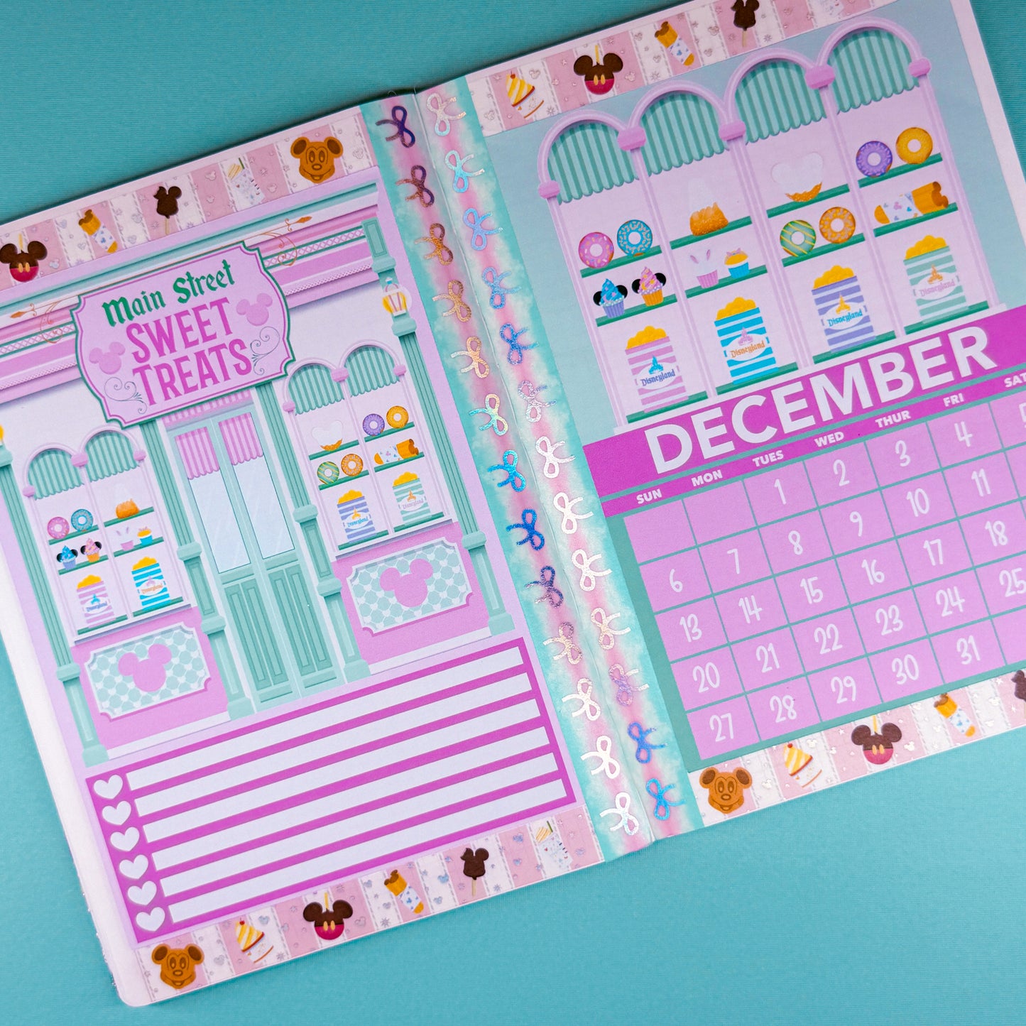 5x7 Full Page Sticker - 2026 December Calendar & Storefront (Main St. Treats)