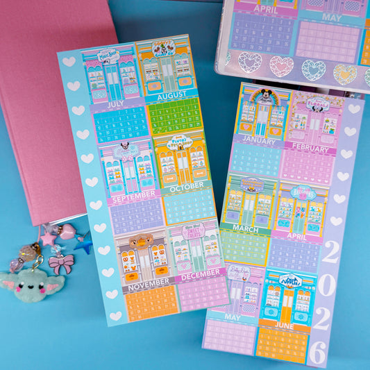 2026 Calendar Storefronts Collection - WEEKS Full Page Sticker (YEAR on 2 Pages)