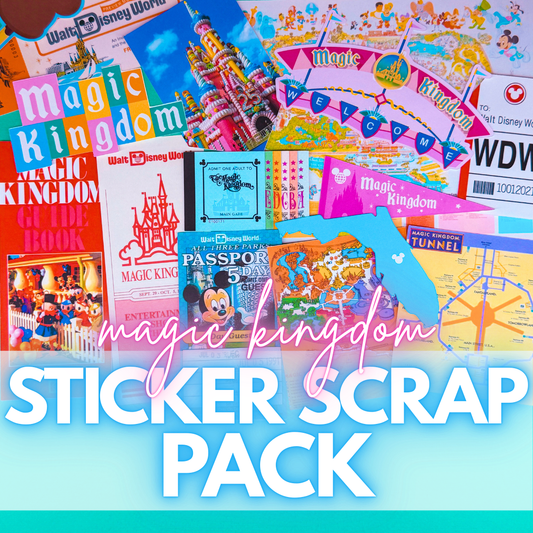 NEW! STICKER SCRAP PACK - Magic Kingdom