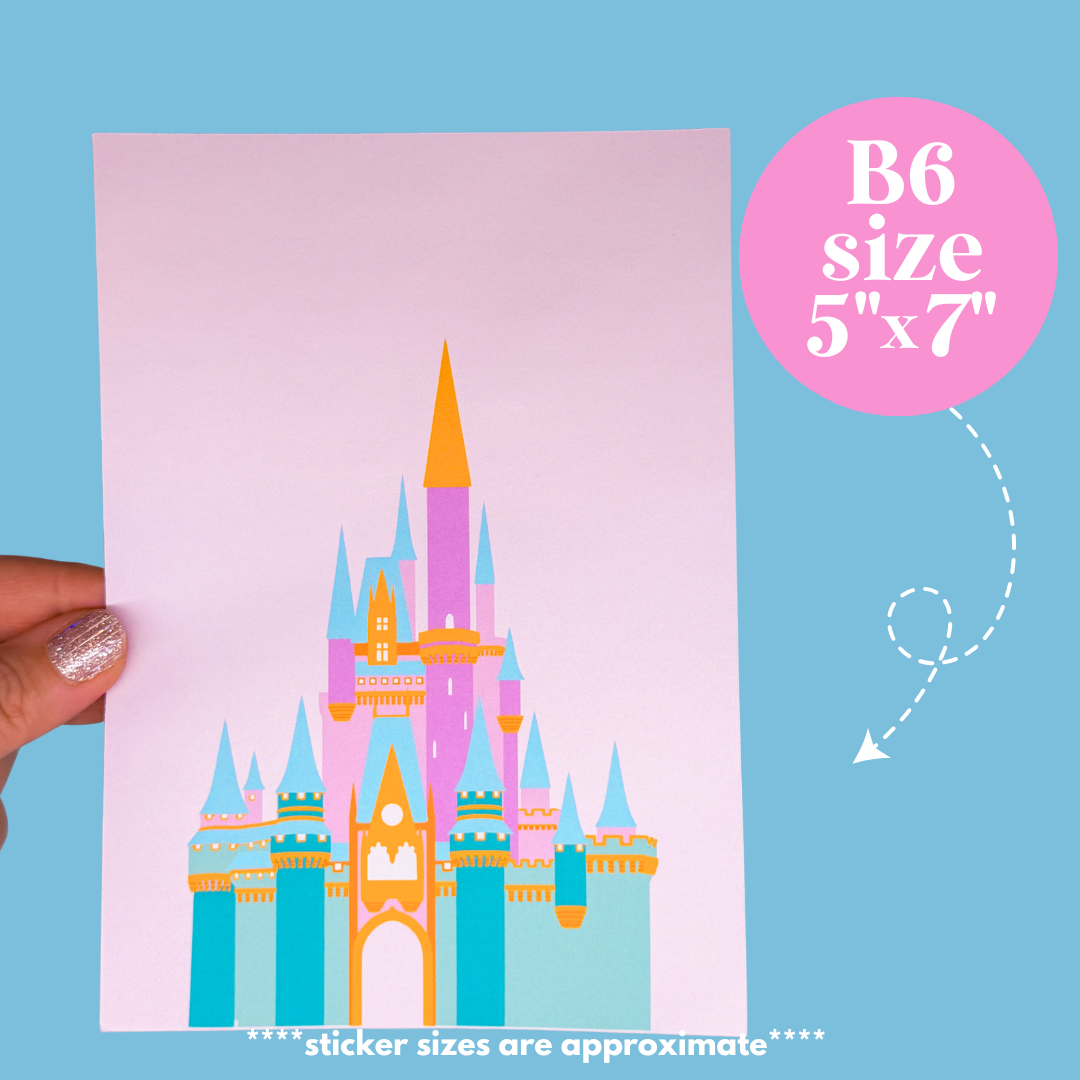 Journaling Paper Sticker - 5x7 Full Page Background Stickers (WDW Patterns)