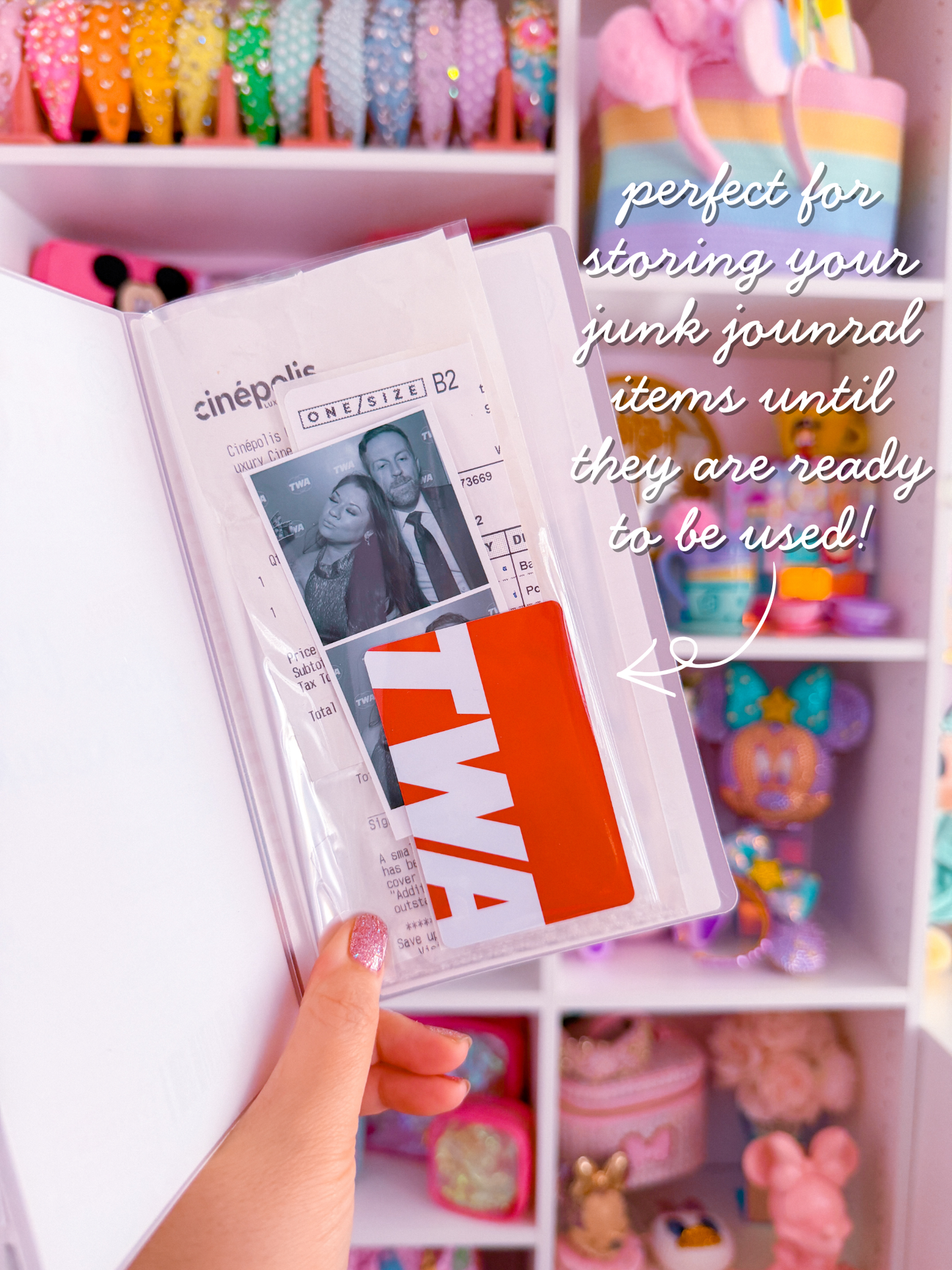 3.5x7.5 Junk Journal Storage Book - Guest Check (PINK)