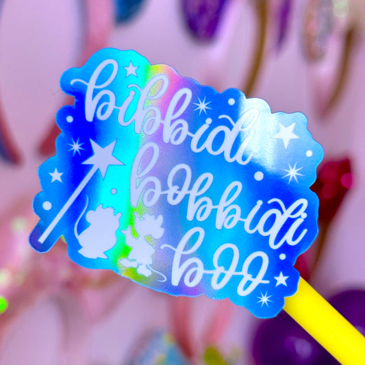 *DOLLAR DEAL* Waterproof Sticker - (Cinderella) Bibbidi Quote
