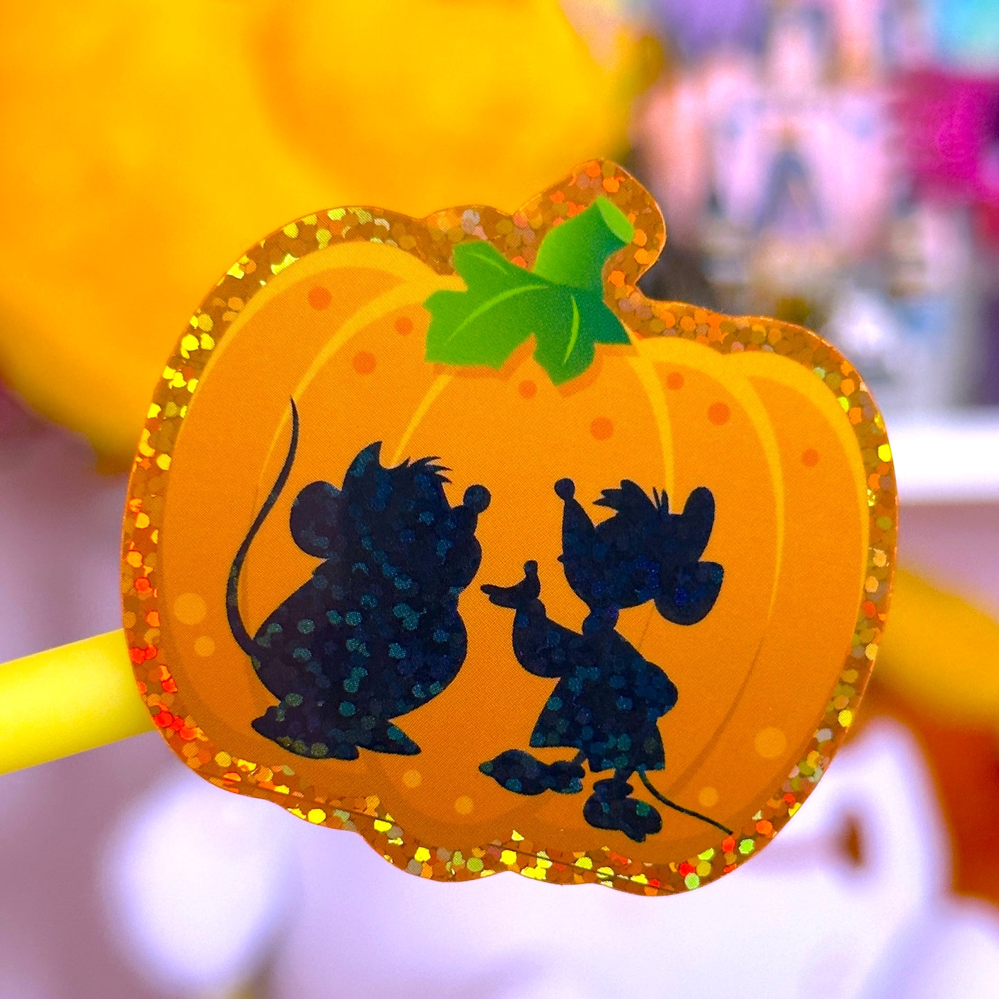 *DOLLAR DEAL* Waterproof Sticker - (Cinderella) Pumpkin + Mice